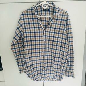 Digo Checkered Men's Shirt in Blue , White. and Brown Size L
